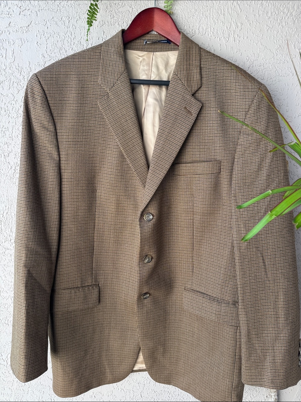 Ralph Lauren Brown Houndstooth Men’s Blazer 44L